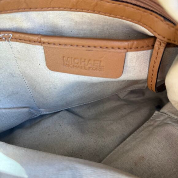 Michael Kors Vivian Large Woven Suede Bucket Hobo Shoulder Bag Crossbody Strap - Picture 12 of 16